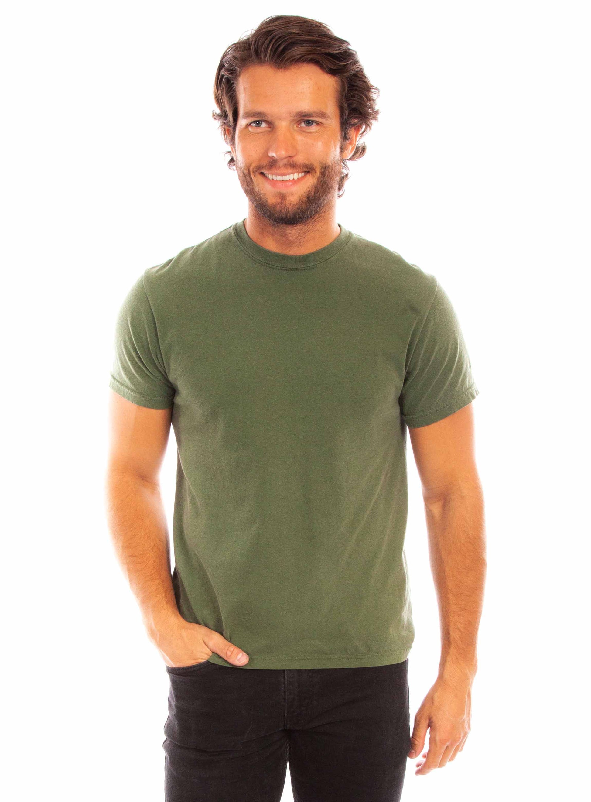 Scully Men's Short Sleeve Tee Shirt in Olive