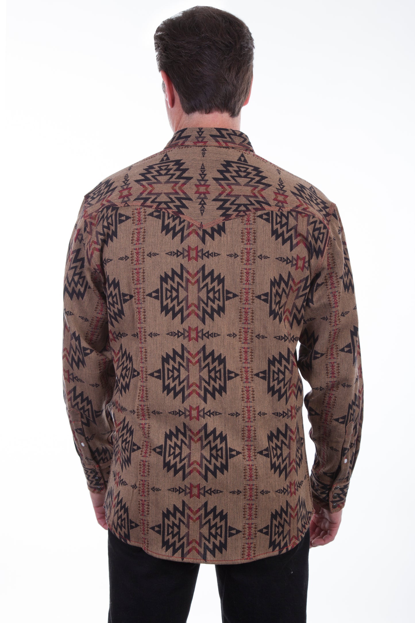Scully Western Men's Aztec Weave Shirt Jacket in Tan