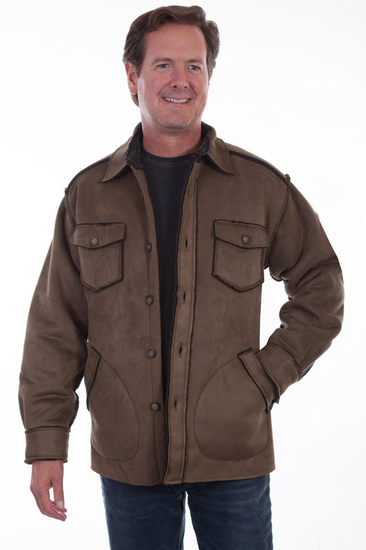 Scully Men's Faux Sherpa Lined Jacket in Bark
