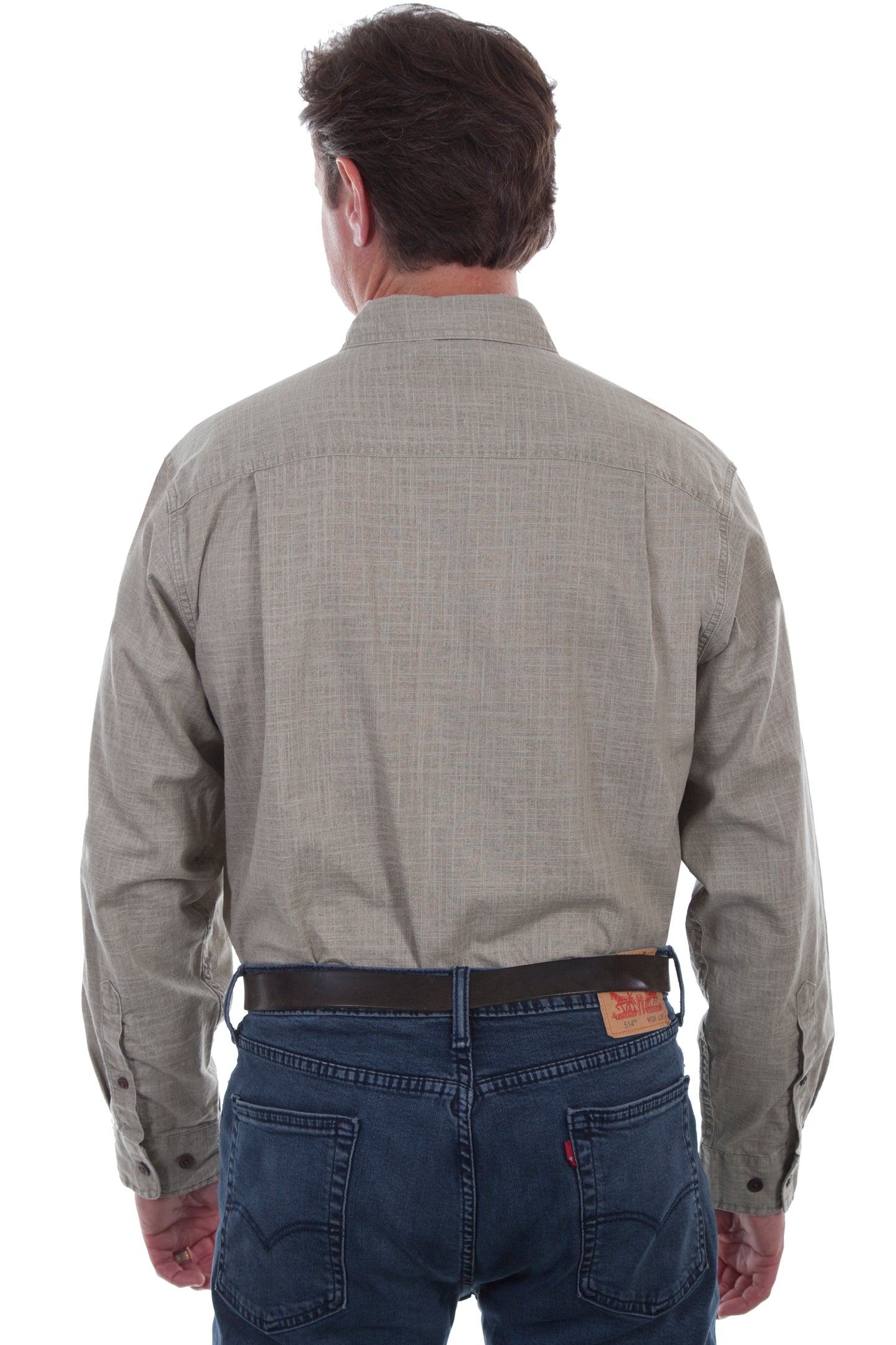 Scully Men's Vintage Cotton Slub Shirt in Cafe