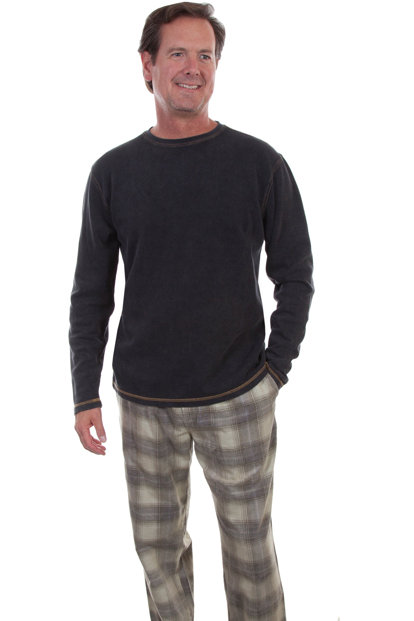 Scully Western Men's Lounge Pants in Stone-Navy