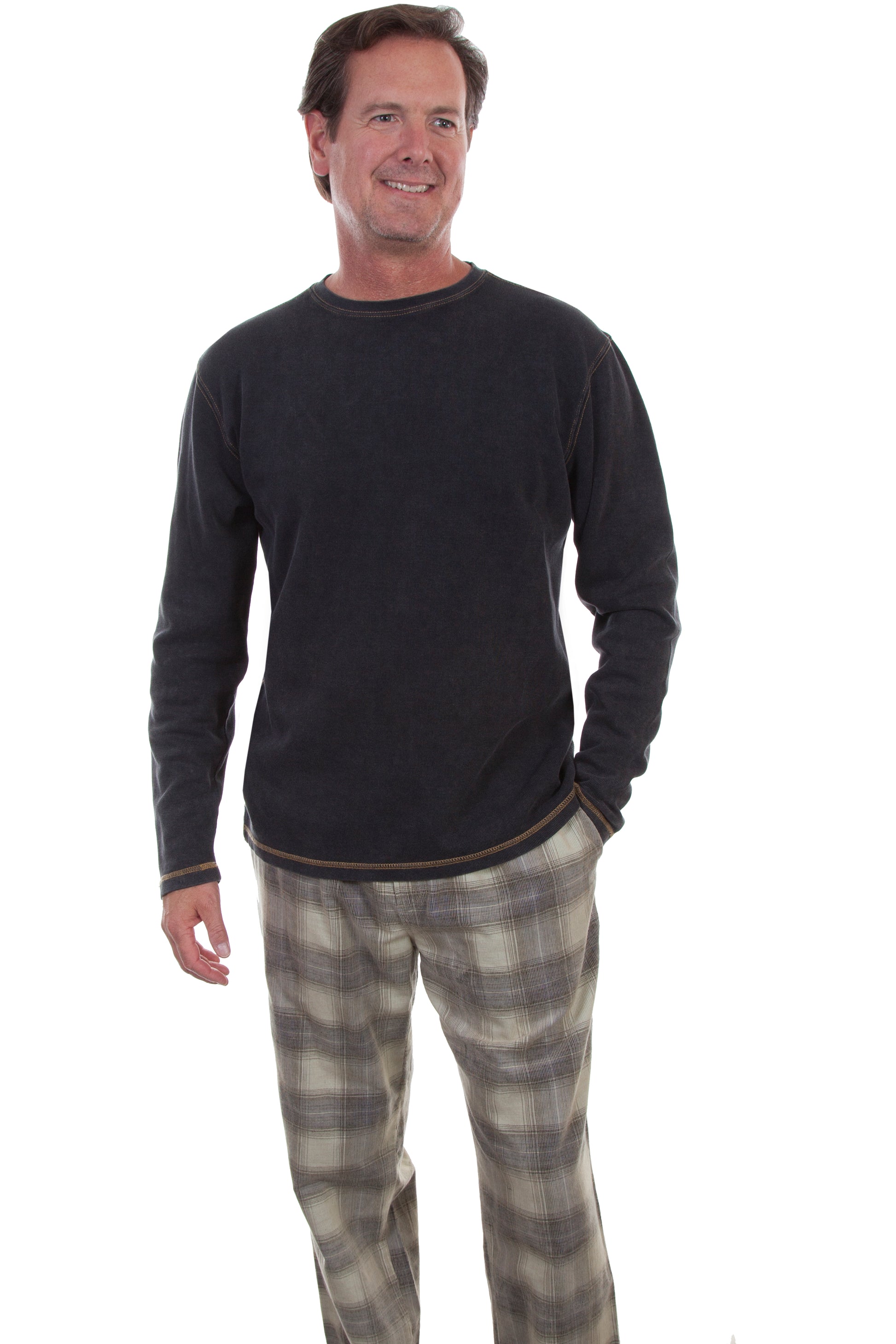 Scully Western Men's Lounge Pants in Stone-Navy