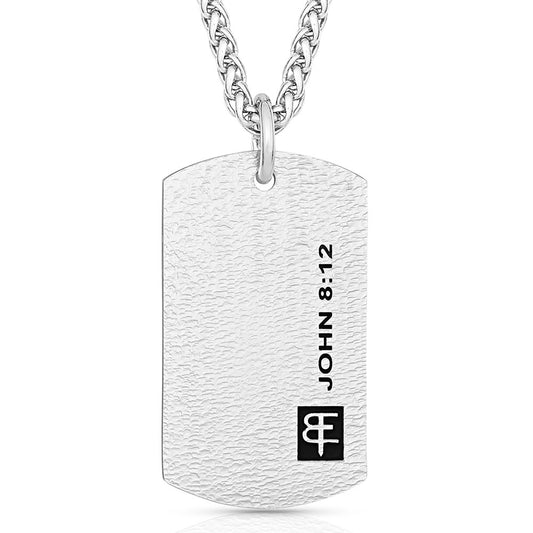 Montana Silversmiths Men's I Am The Light Dog Tag Necklace Silver One Size