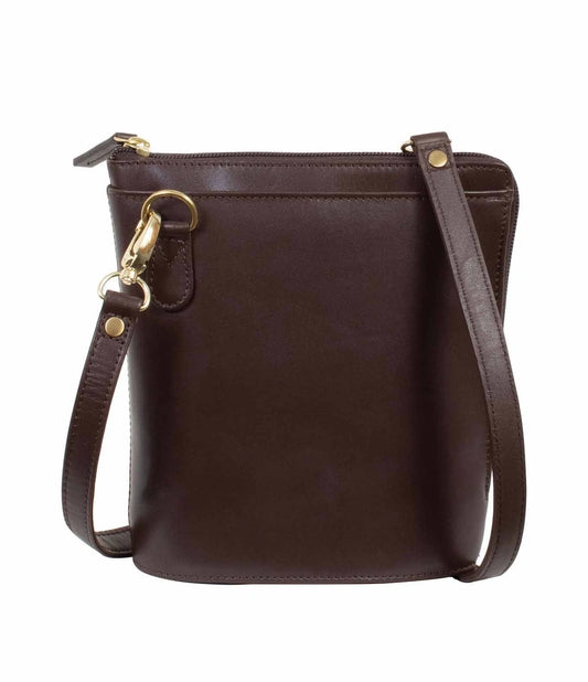 Scully Italia Mara Leather Crossbody Handbag - Chocolate