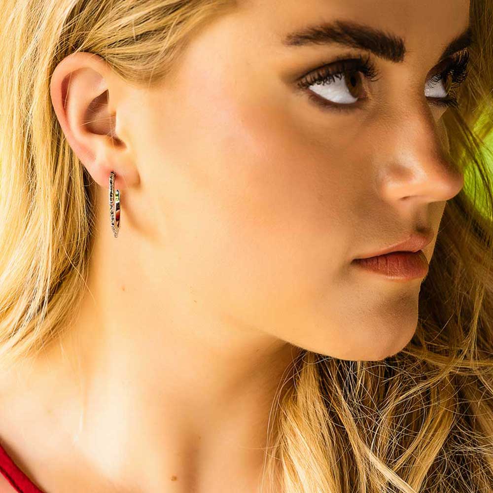 Montana Silversmiths Floral Edge Hoop Earrings