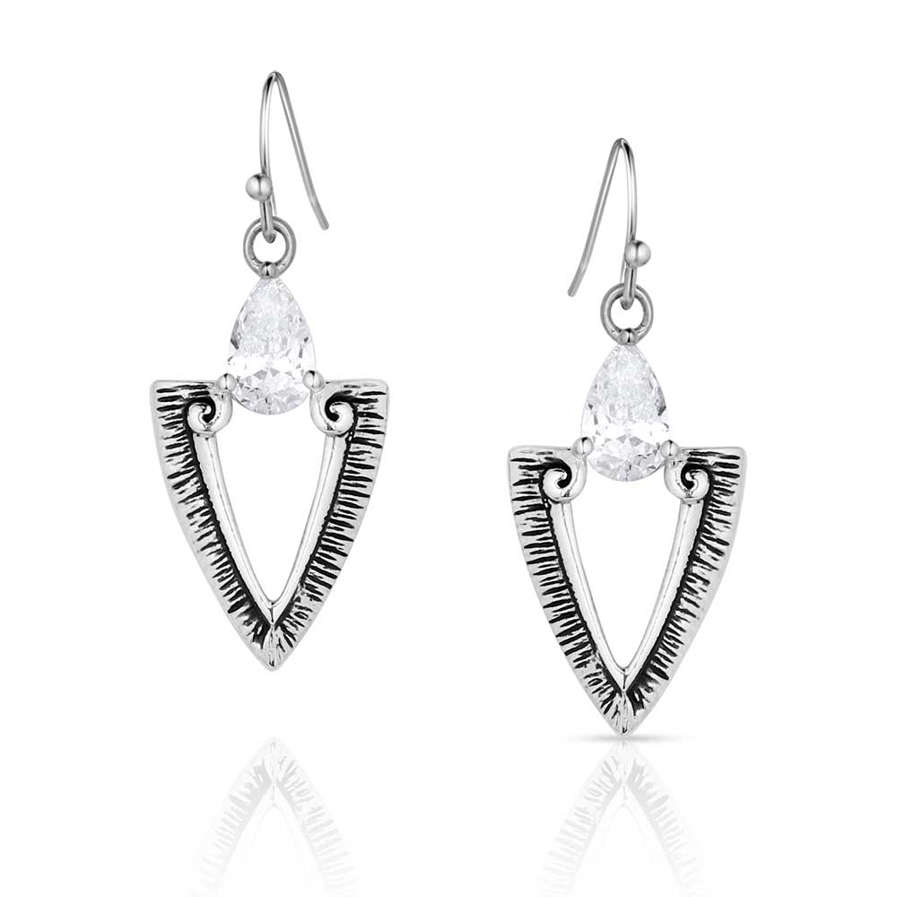 Montana Silversmiths Guided Purpose Crystal Arrowhead Earrings