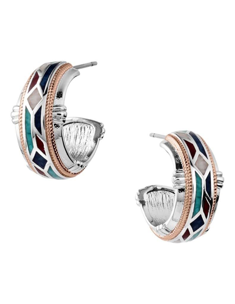 Montana Silversmiths Western Mosaic Hoop Earrings