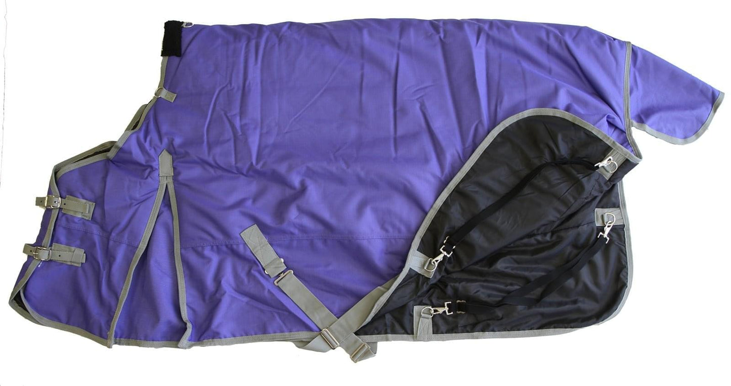 AJ Tack 1200D Waterproof Turnout Horse Blanket with Hood - Purple