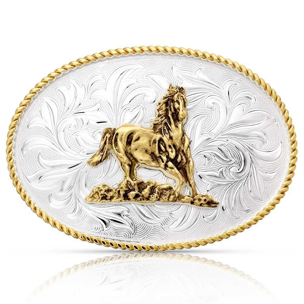 Montana Silversmiths Rosebud Legacy Galloping Horse Buckle
