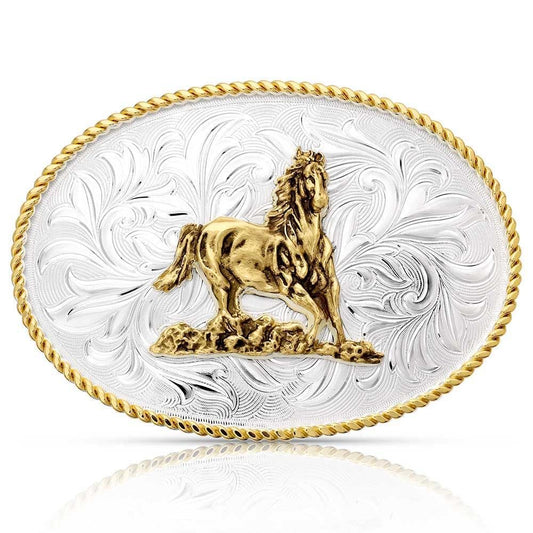 Montana Silversmiths Rosebud Legacy Galloping Horse Buckle