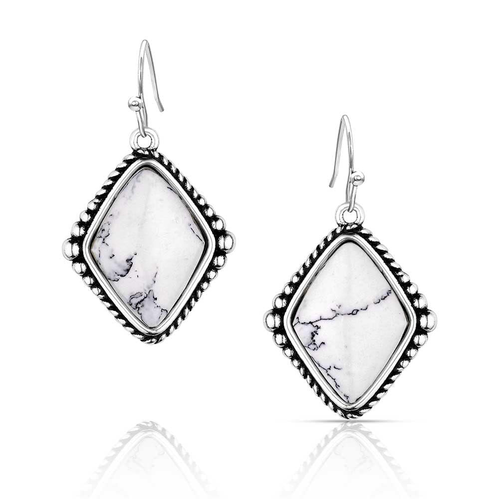 Montana Silversmiths Blank Slate White Howlite Earrings