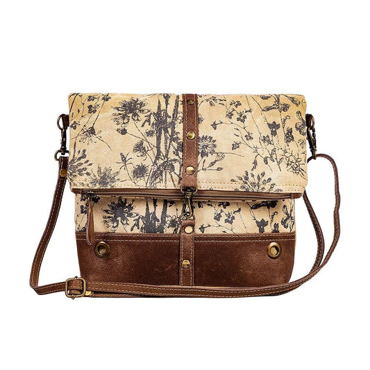Myra Bag Crossbody Bag Women's Western Upcycled Canvas Leather Shoulder Handbag