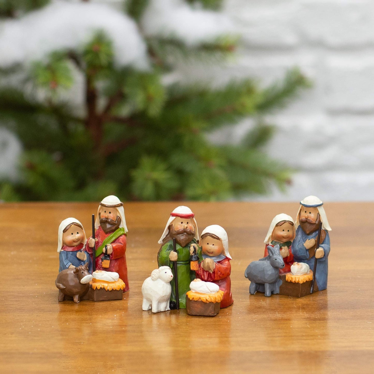 Holiday Nativity Set of 3 Figurines