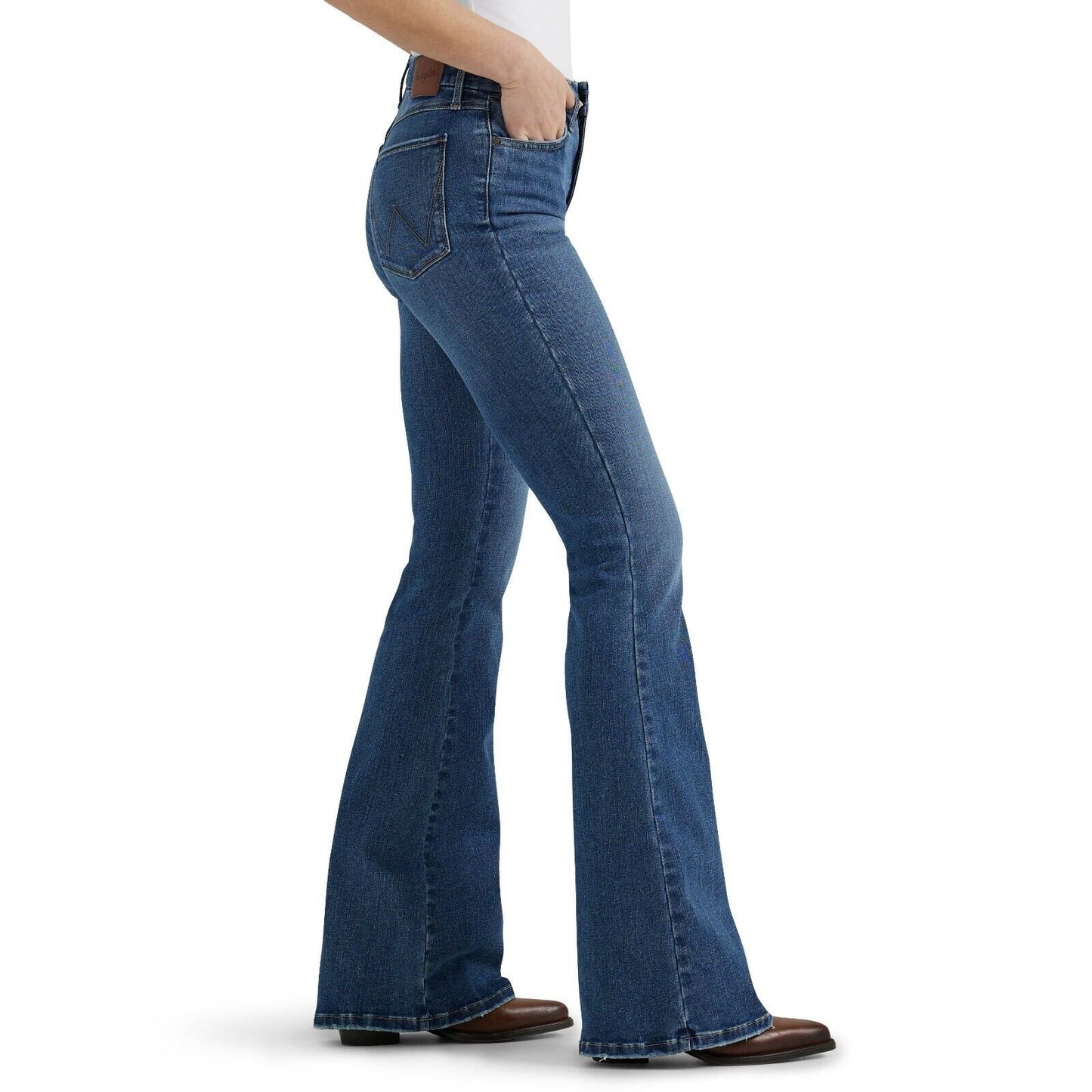 Wrangler Women's Bespoke Lily High Rise Flare Jeans Denim Comfort Stretch New