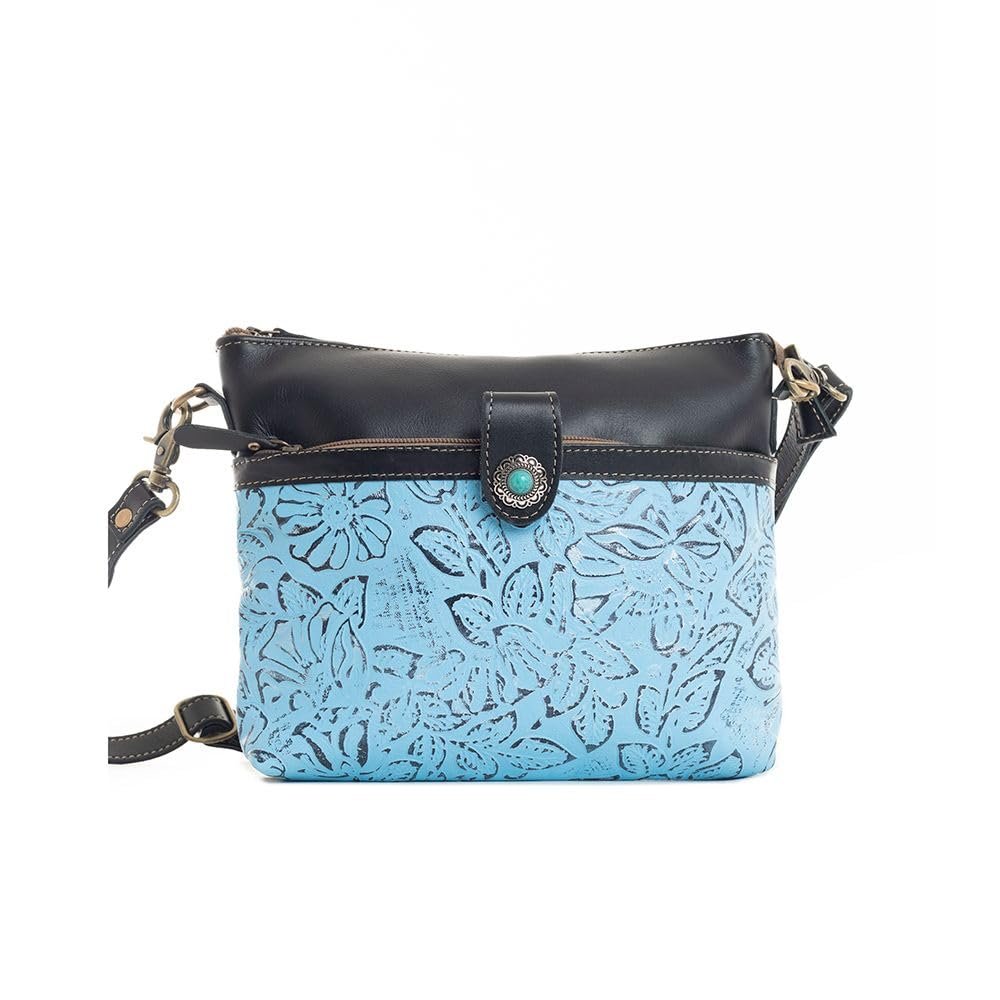 Myra Bag Fennington Leather Bag in Sky Blue