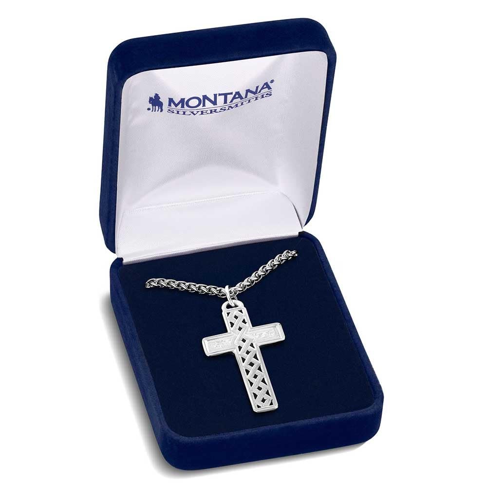 Montana Silversmiths Woven Legacy Men's Cross Necklace