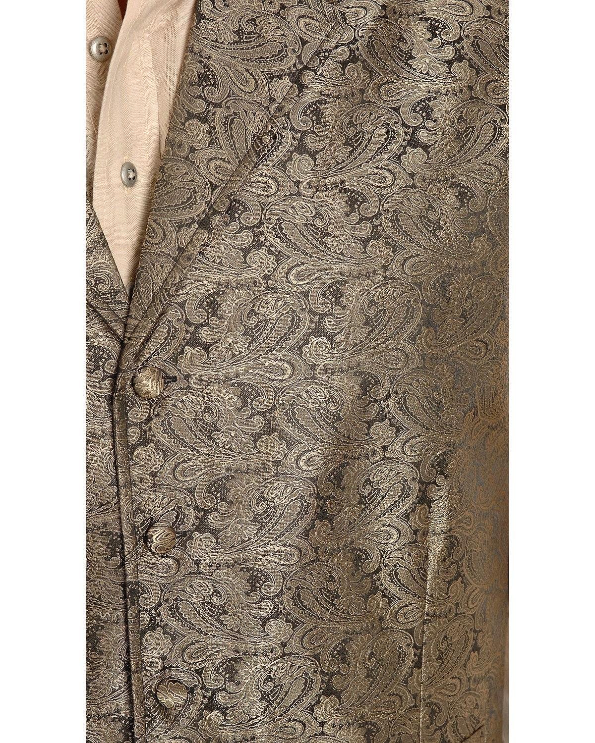 Scully Rangewear Men's Paisley Button Vest - Taupe