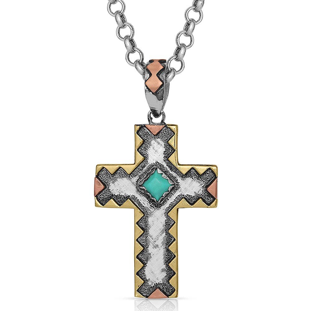 Montana Silversmiths Christian Faith Cross Men's Necklace (Serrated Cross Necklace)