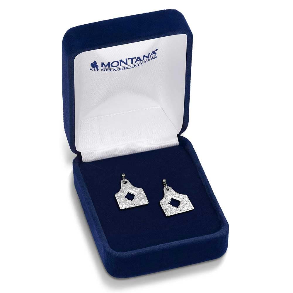 Montana Silversmiths Out West Cow Tag Earrings