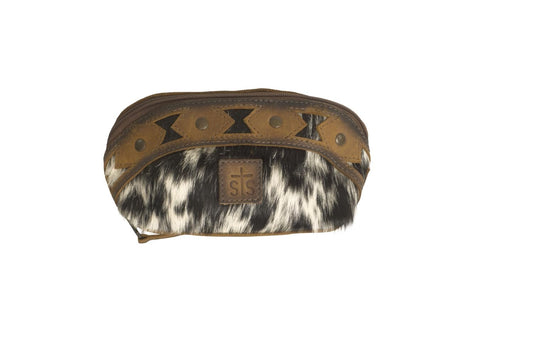 STS Ranchwear Roswell Cowhide Belle Makeup Pouch, Brown