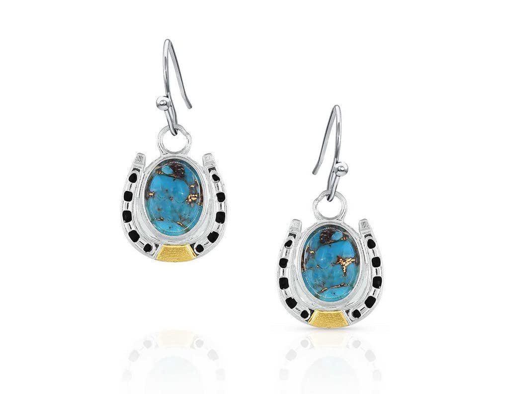 Montana Silversmiths Western Lifestyle Horseshoe Earrings (2T Set in Stone)