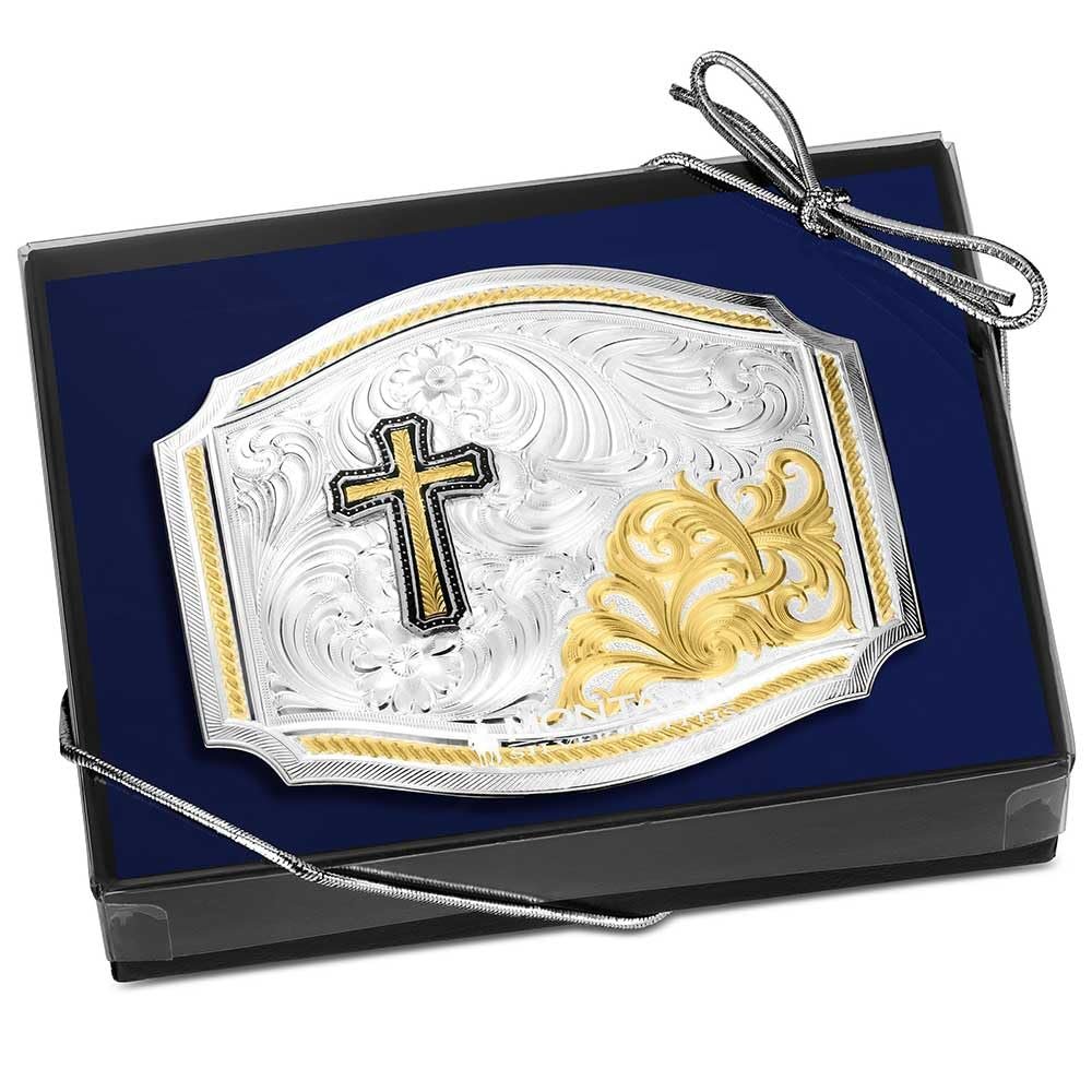 Montana Silversmiths The Horseman Buckle With Cross Belt Buckle