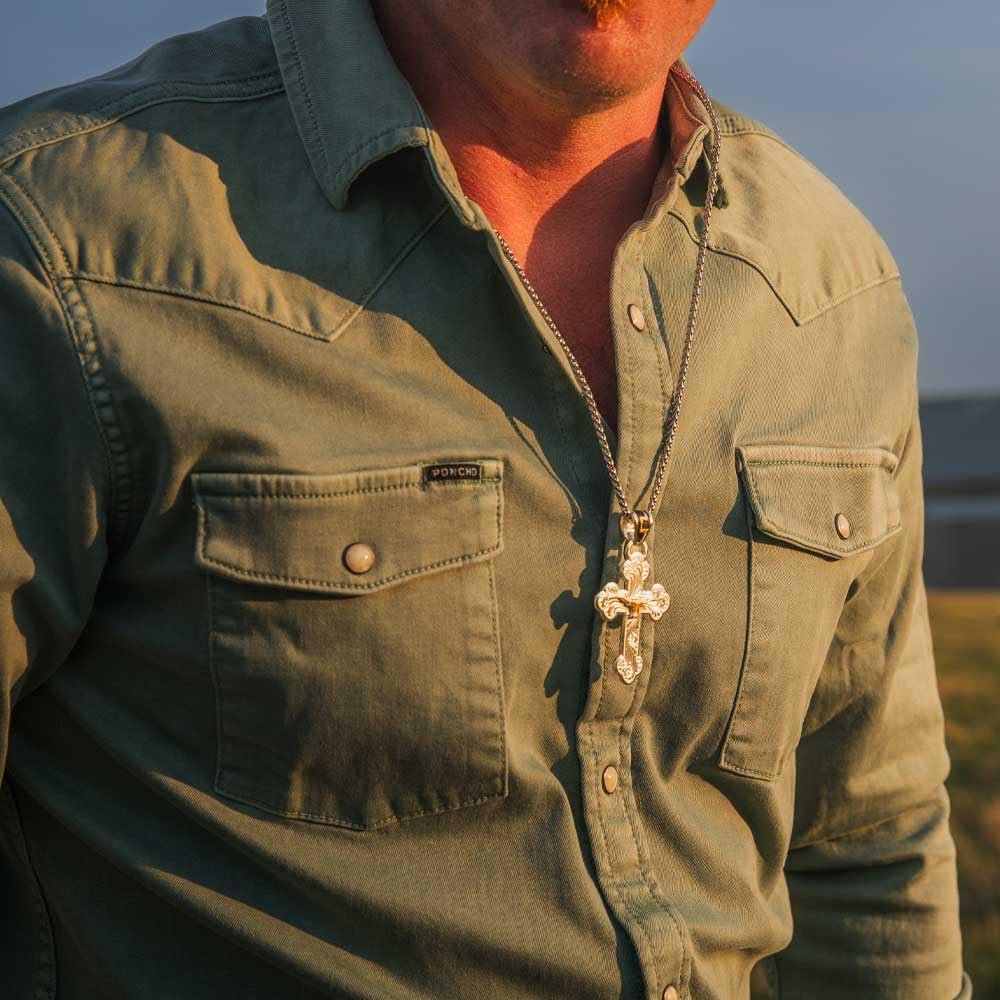 Montana Silversmiths Honor and Grit Men's Cross Necklace