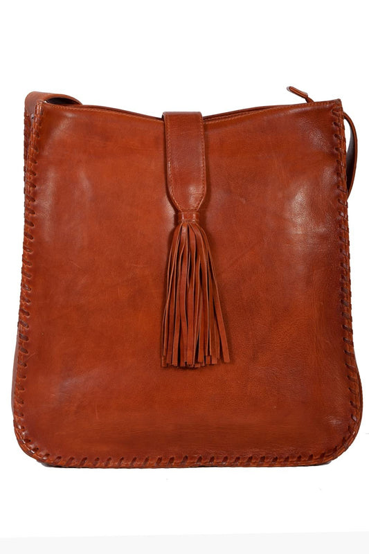 Scully Leather Handbag With Whipstitching