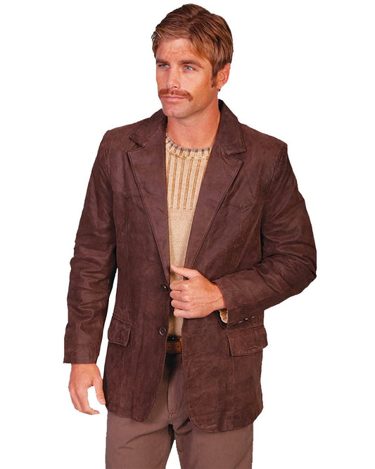 Scully Men's Western Leather Suede Sport Coat Blazer - Brown