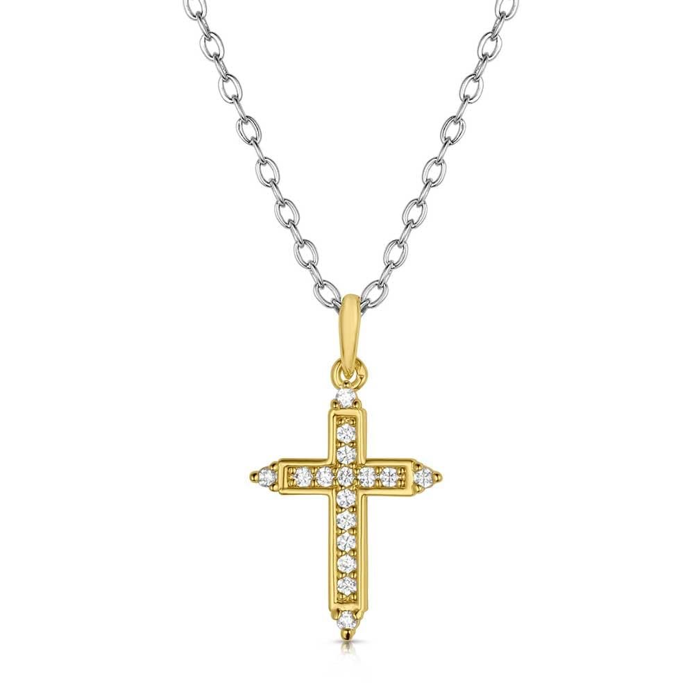 Montana Silversmiths Dorado Gold Cross Necklace