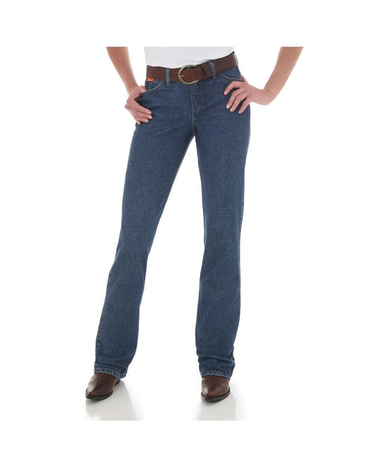Wrangler Riggs Workwear womens Fr Western Mid Rise Boot Cut jeans, Blue Stone, 7W x 34L US