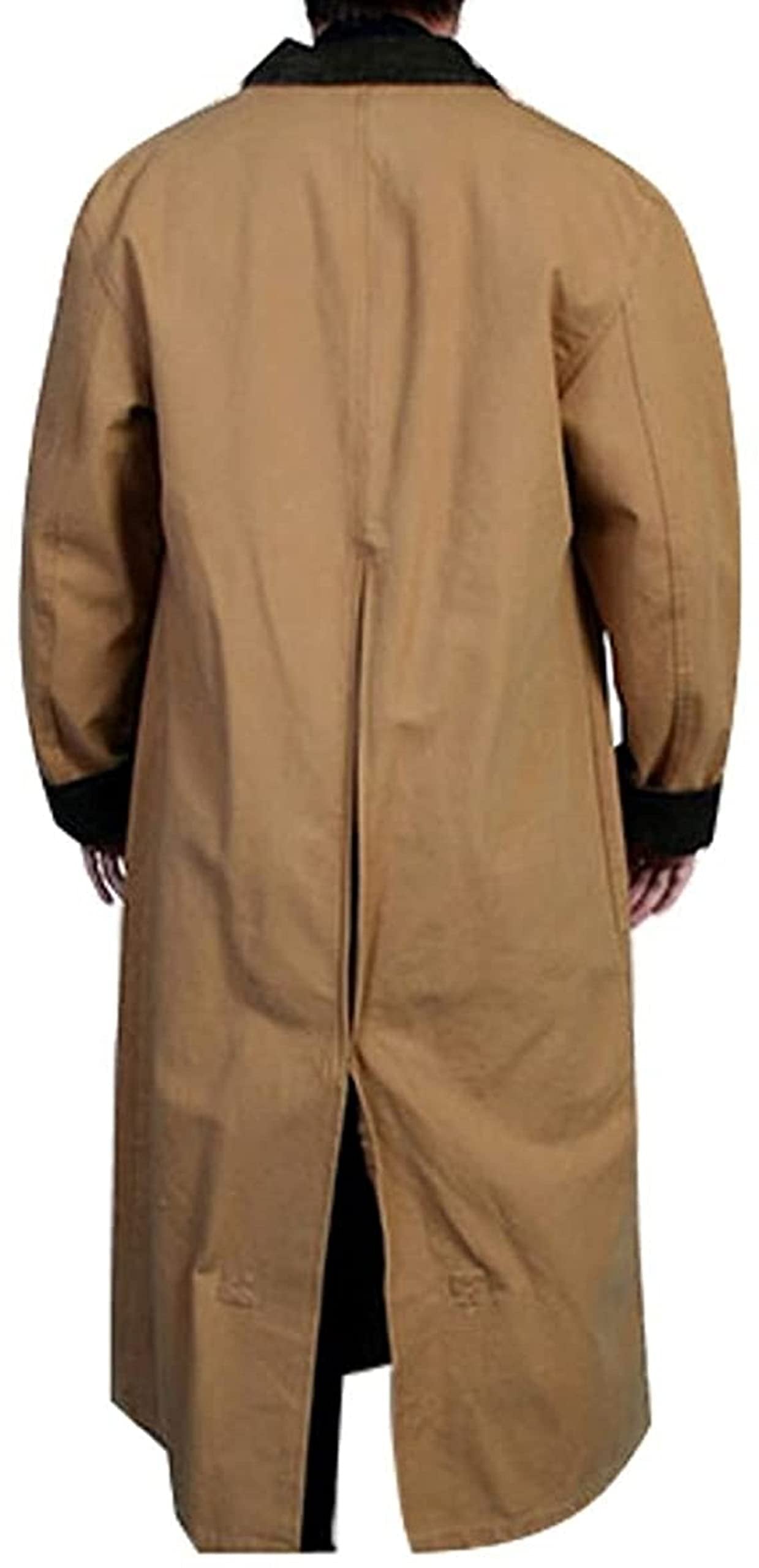 Scully Men's Long Canvas Duster Jacket - Brown