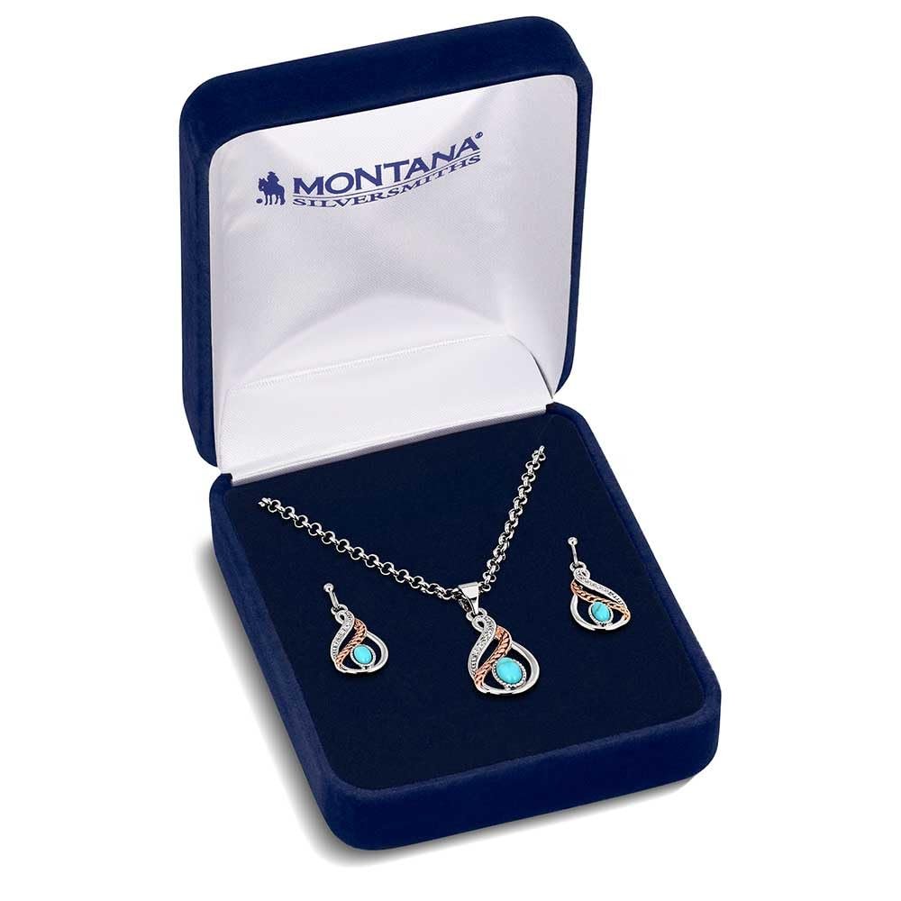 Woven Dreams Montana Silversmiths Western Lifestyle Turquoise Jewelry Set