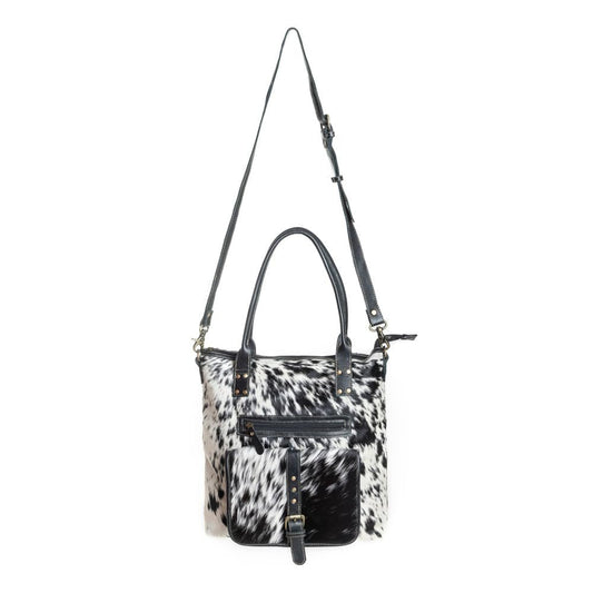 Myra Bag Tote Bag with Zipper in Mesa Maverick Hair-On Hide Detachable Strap L