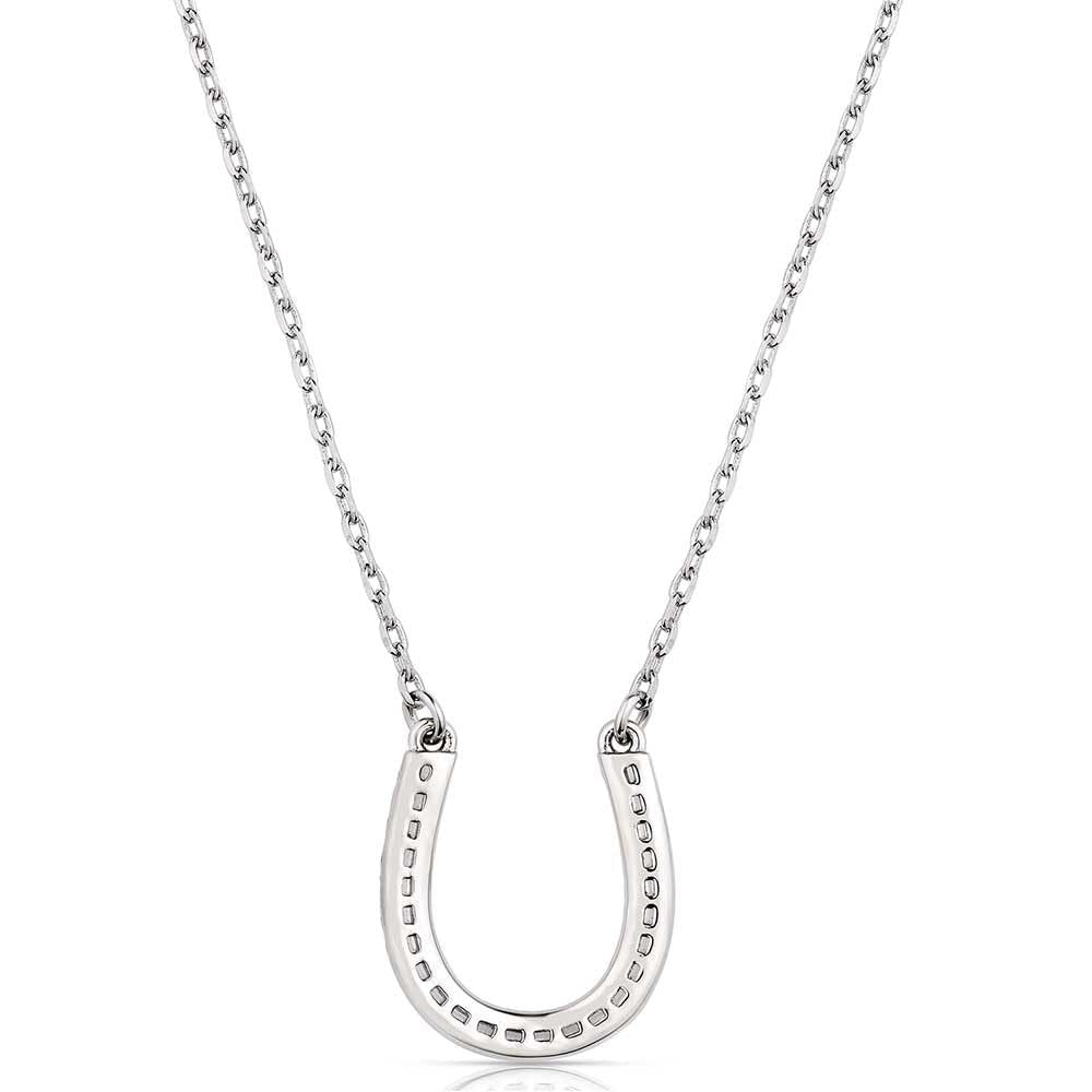Montana Silversmiths Frosted Luck Crystal Horseshoe Necklace