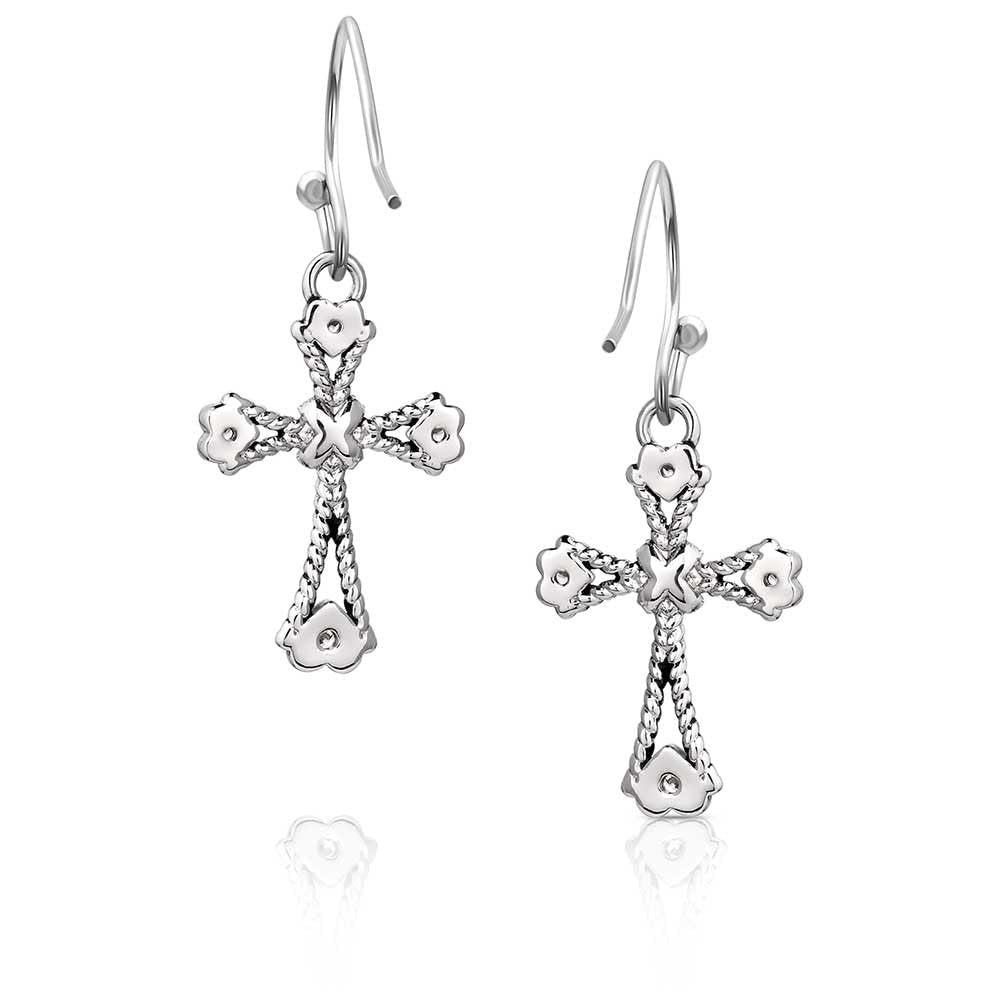 Montana Silversmiths Faith in my Heart Cross Earrings