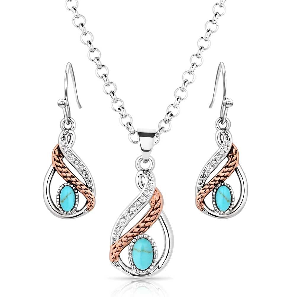 Woven Dreams Montana Silversmiths Western Lifestyle Turquoise Jewelry Set