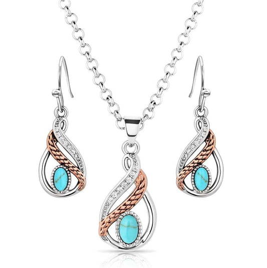 Woven Dreams Montana Silversmiths Western Lifestyle Turquoise Jewelry Set