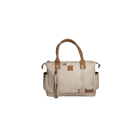 STS Ranchwear Womens Cremello Amelia White/Tan Leather Tote Bag