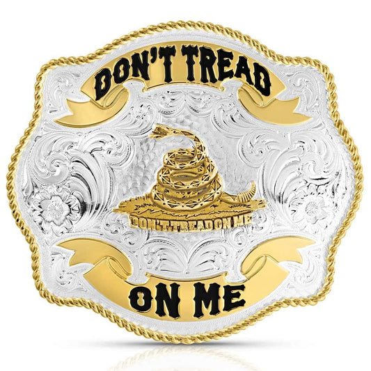 Montana Silversmiths Unisex Two-Tone Don't Tread On Me Scalloped Buckle Silver One Size