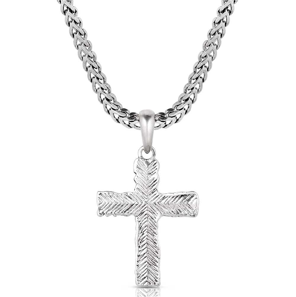 Montana Silversmiths Roughstock Cross Necklace