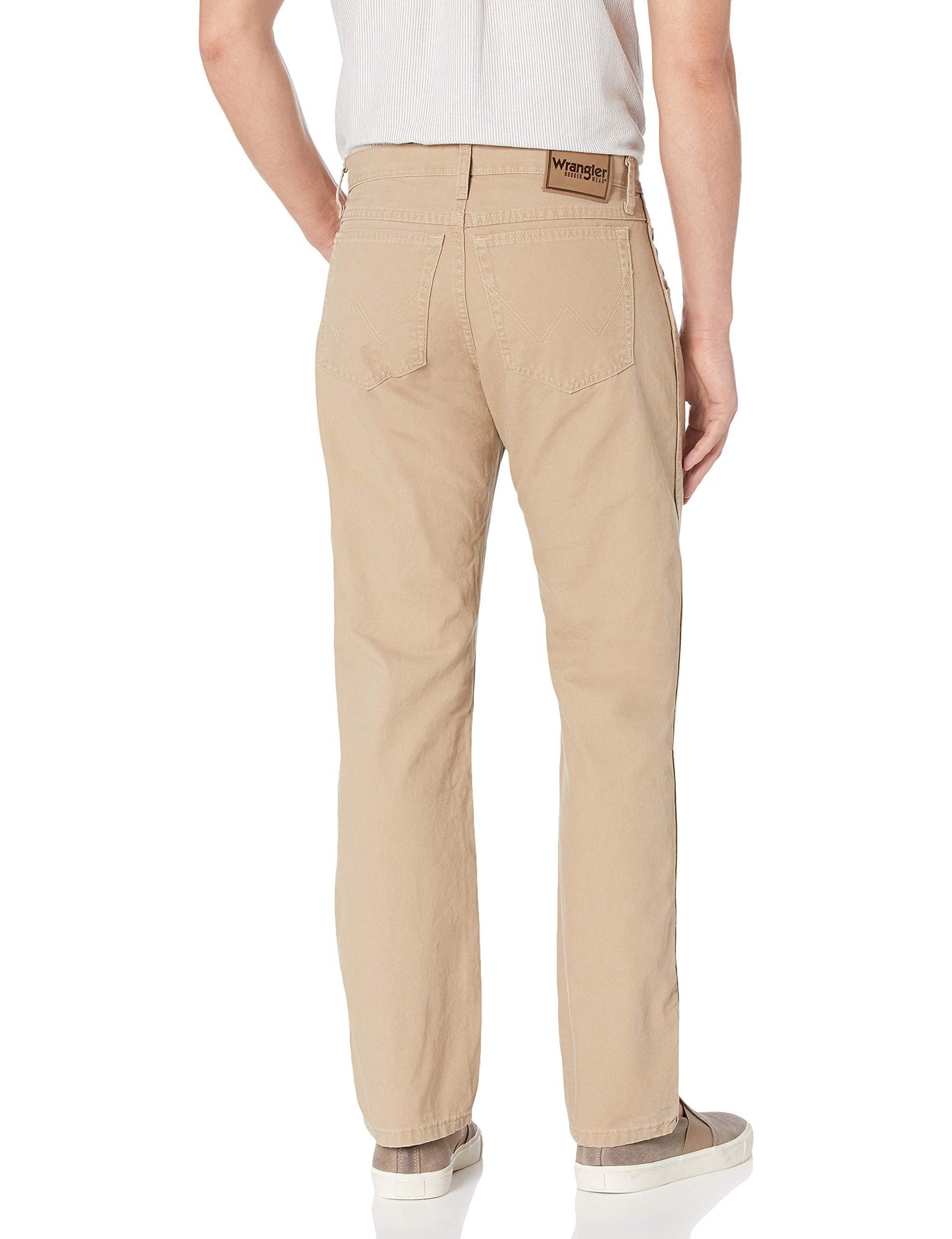 Wrangler Men's Rugged Wear Relaxed Fit Straight Leg Canvas Pant - Golden Khaki