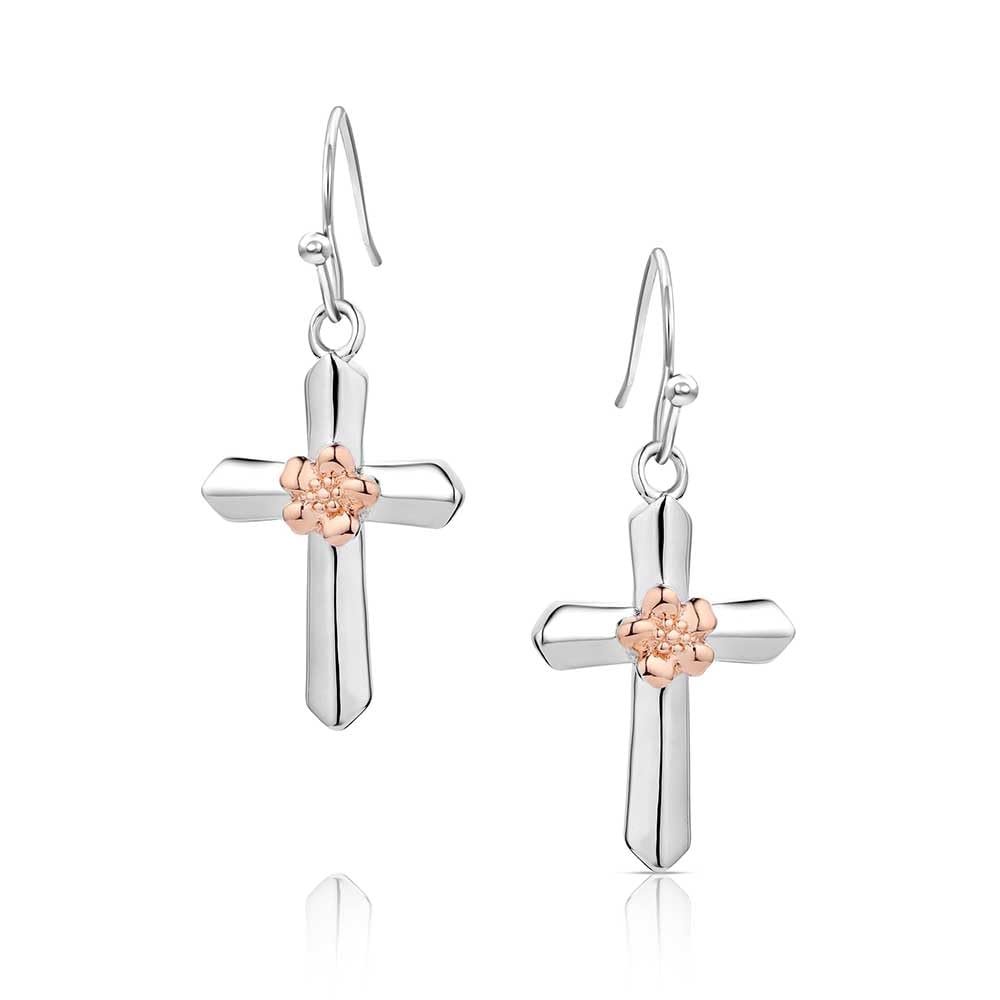 Montana Silversmiths Bountiful Blessings Cross Earrings