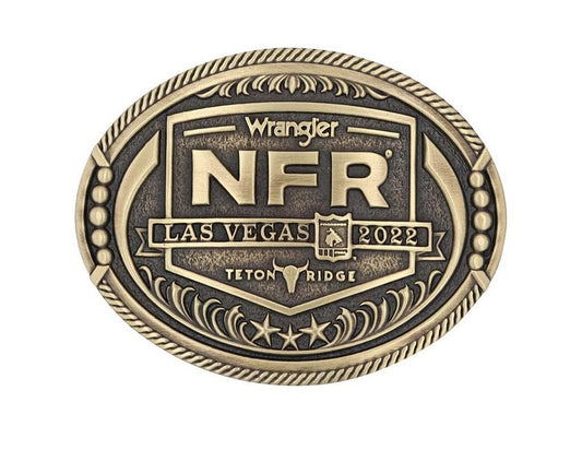 Montana Silversmiths Men's Bronze 2022 National Finals Rodeo Oval Belt Buckle Silver One Size