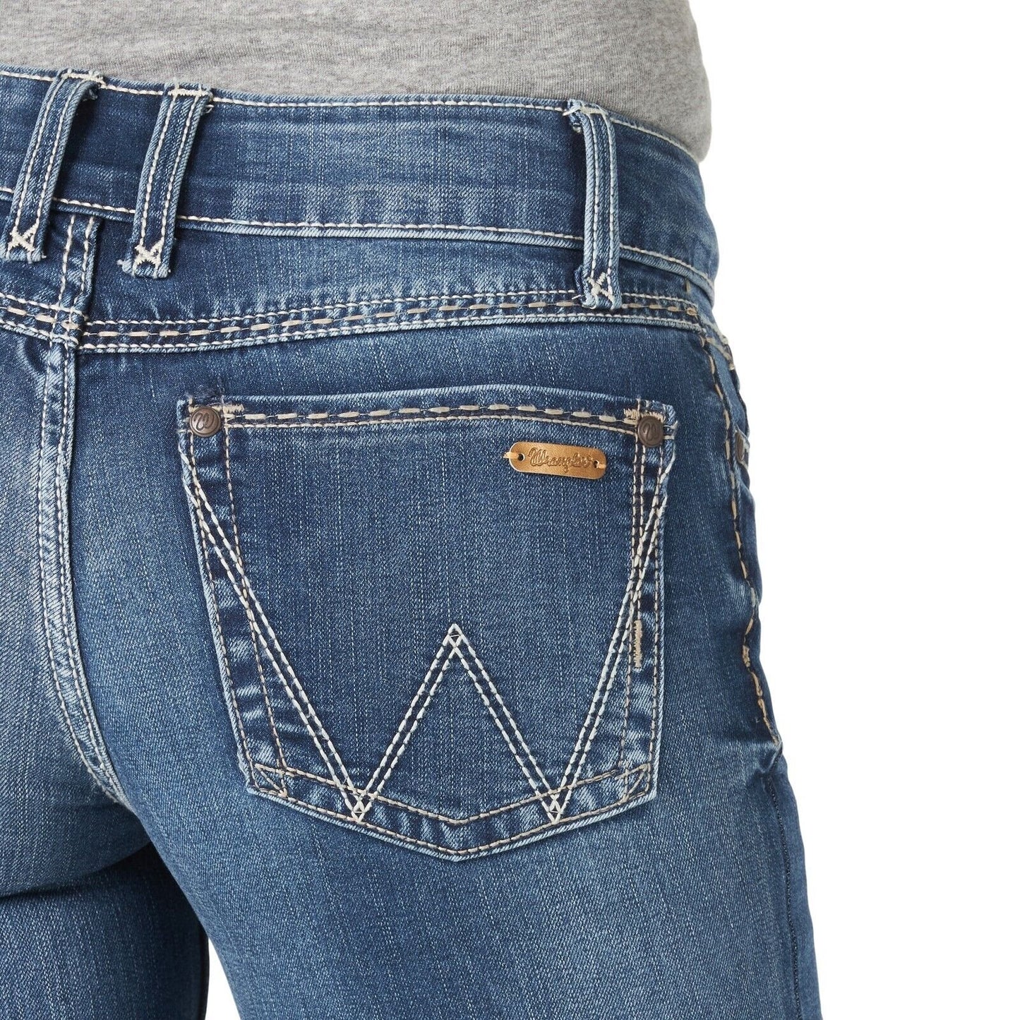 Wrangler Women's Retro Mae Mid Rise Stretch Boot Cut Jean Comfort Wash Dark New