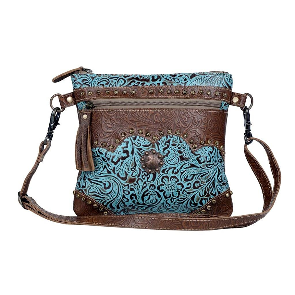 Myra Bag Azure Aesthetic Leather & Hairon Bag