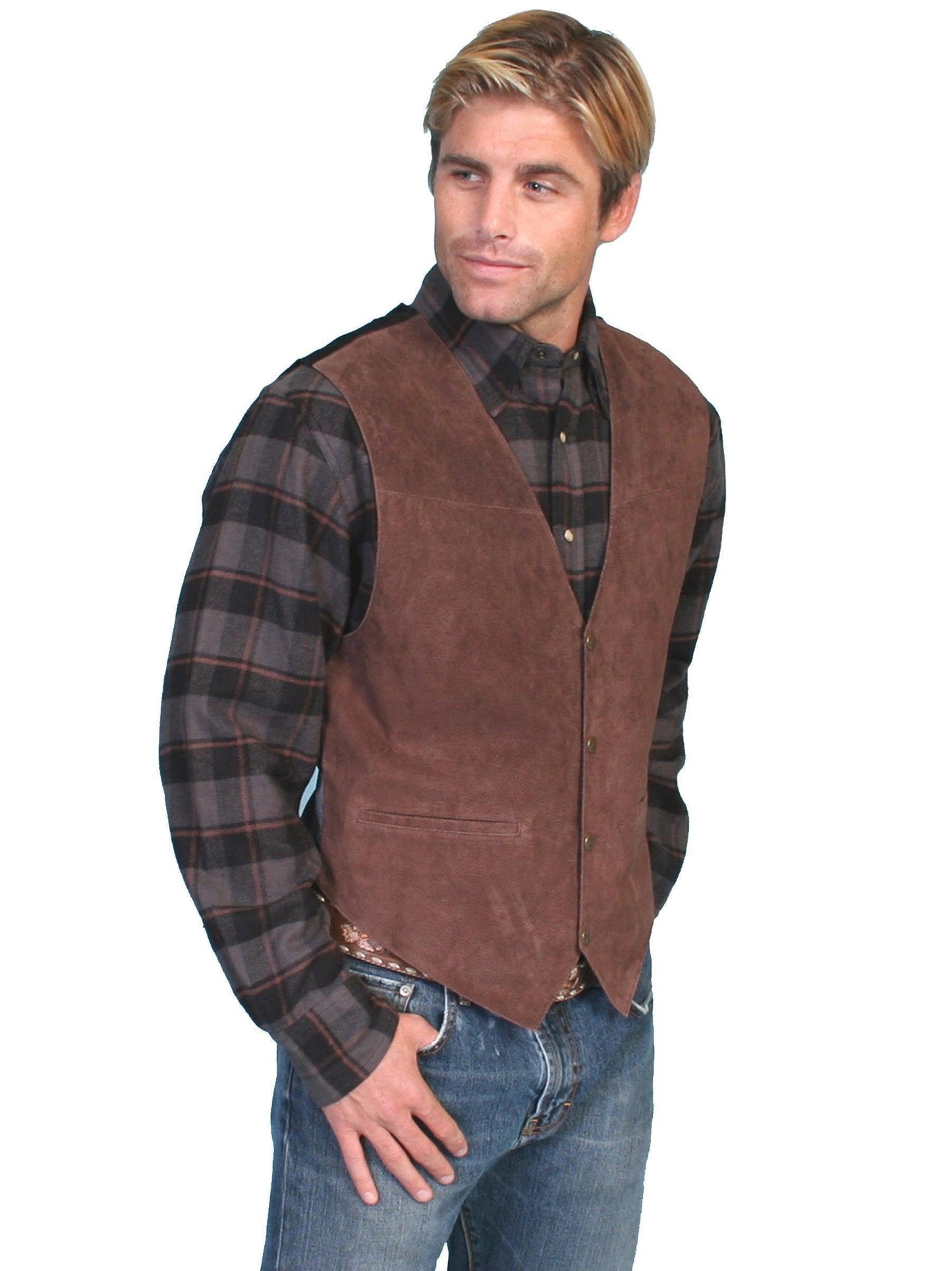 Scully Men's Suede Leather Western Vest - Expresso