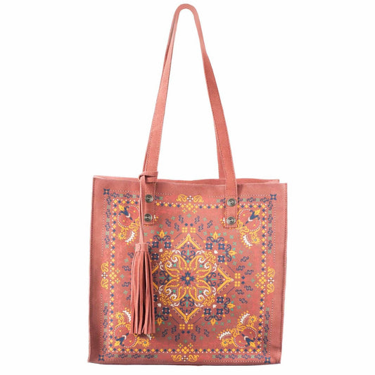 Scully Soft Structure Suede Leather Tote - Pink