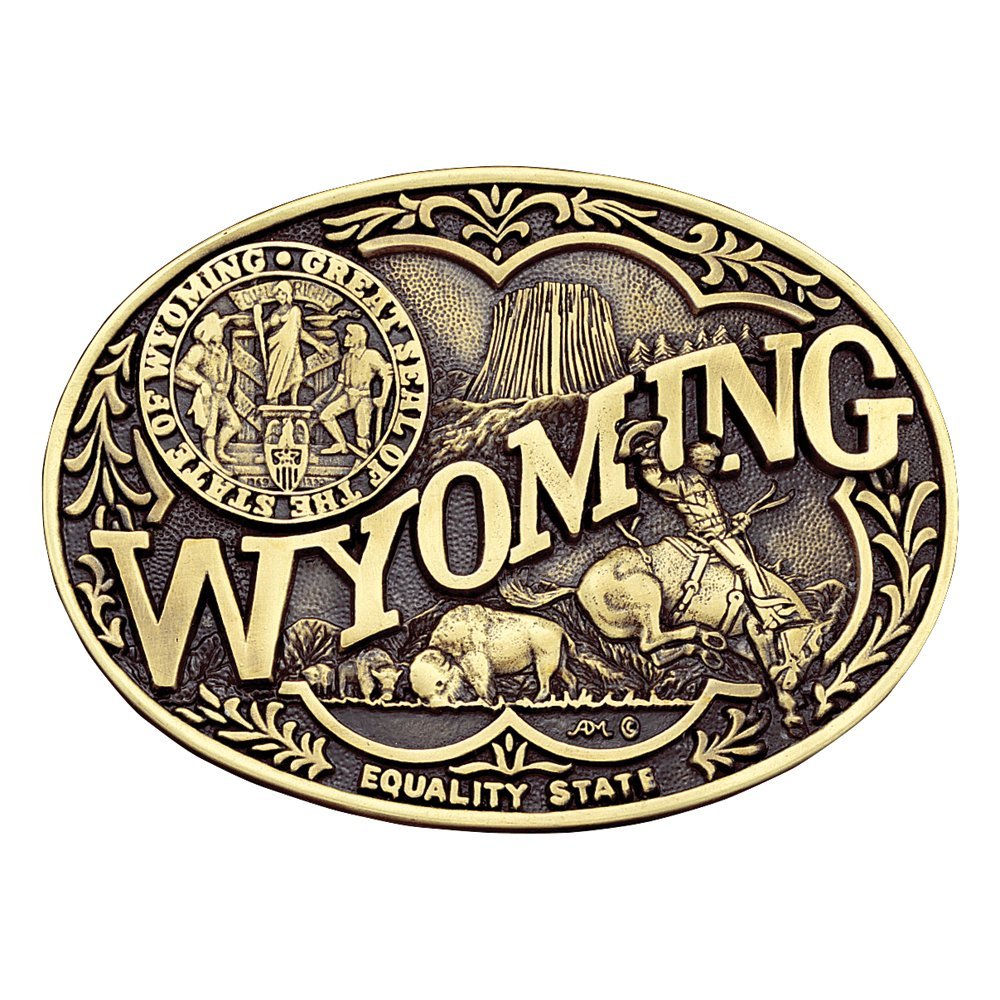 Montana Silversmiths Wyoming Heritage Attitude Belt Buckle