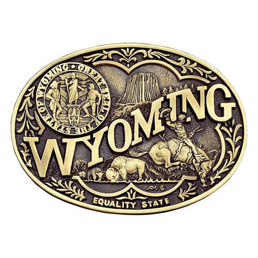 Montana Silversmiths Wyoming Heritage Attitude Belt Buckle